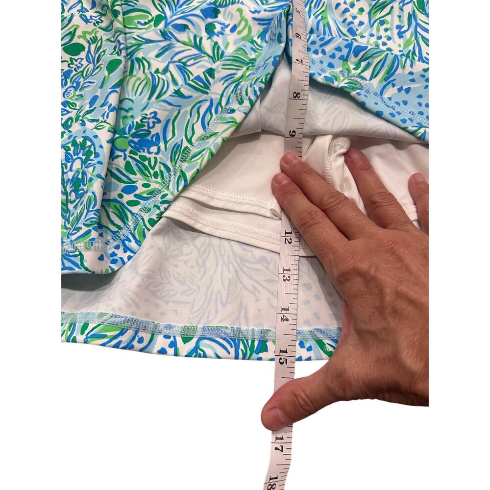 Lilly Pulitzer Aila Skort Luxletic Hydra Blue Dandy Lions UPF 50+, Large NWT - Picture 8 of 11